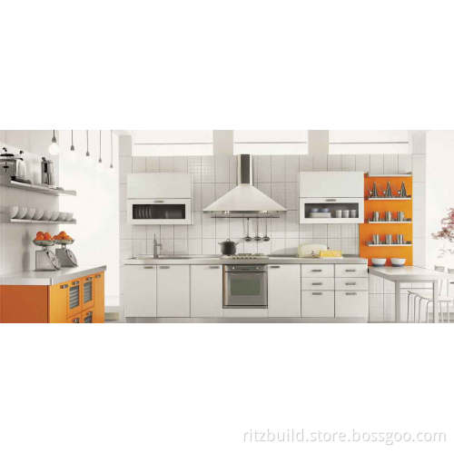 Chinese Style White PVC Kitchen Cabinet with Counter Top Cheap Kitchen Cabinet